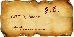 Gálfy Bodor névjegykártya
